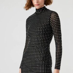Elegant Black and White Polka Dot Dress